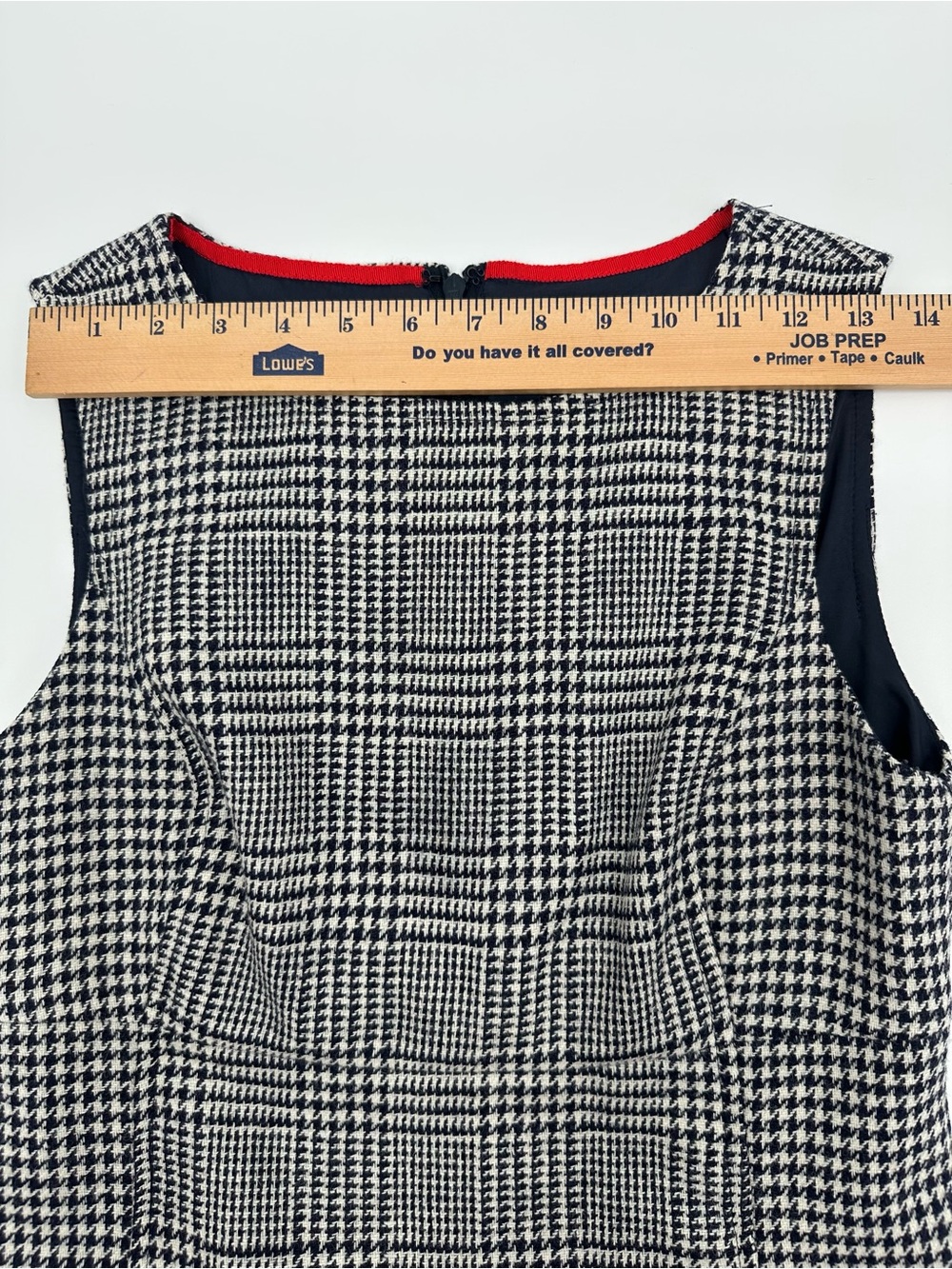 Boden British Tweed Wool Dress 6R Houndstooth Plaid Sheath Preppy Office 1455 - Picture 4 of 10